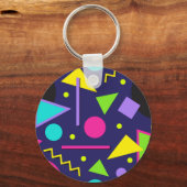 Navy Neon Abstrakt Schlüsselanhänger (Vorderseite)