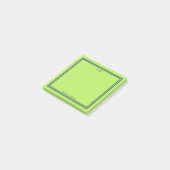 Navy & Neon Green Monogrammed Post-it Notes Klebezettel (angewinkelt)