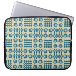 Navy Neopren Laptop Sleeve Welsh Tapestmuster