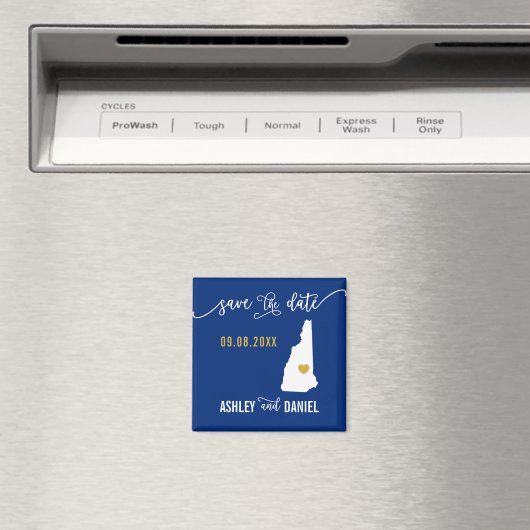 Navy New Hampshire Wedding Save the Date Map Magnet (In Situ (Geschirrspüler))