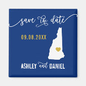Navy New Hampshire Wedding Save the Date Map Magnet (Vorne)