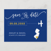 Navy New Jersey Wedding Speichern Sie die Datumska Postkarte (Vorderseite)