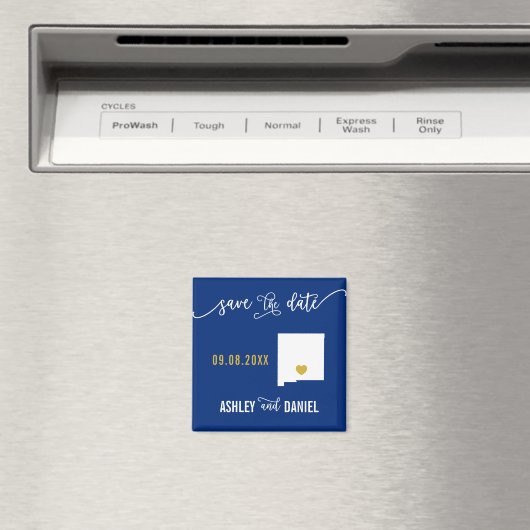 Navy New Mexico Wedding Save the Date Map Magnet (In Situ (Geschirrspüler))