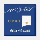Navy New Mexico Wedding Save the Date Map Magnet (Vorne)