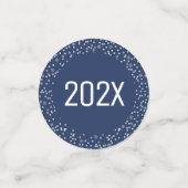 Navy New Year Cheer Silver Glitzer Script Confetti Konfetti (Klein Vorderseite)