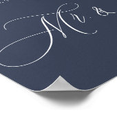 Navy Newly Weds Script Simple Mr. und Mrs. Poster (Ecke)
