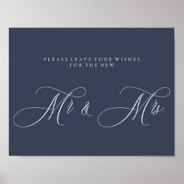 Navy Newly Weds Script Simple Mr. und Mrs. Poster