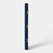 Navy Night Sky with Stars and Moon Pattern Samsung Galaxy Hülle (Linke Seite)