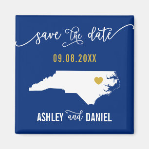 Navy North Carolina Hochzeit Speichern Sie die Dat Magnet