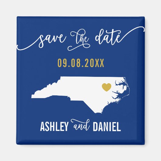 Navy North Carolina Hochzeit Speichern Sie die Dat Magnet (Vorne)