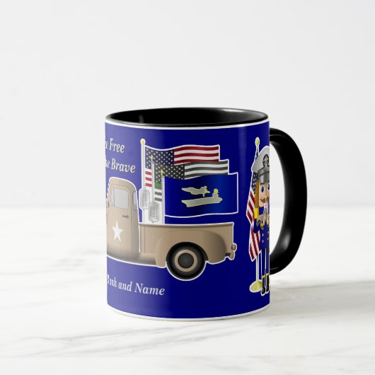Navy Nutcracker mit wenig militärischem LKW Tasse (VorderseiteRechts)