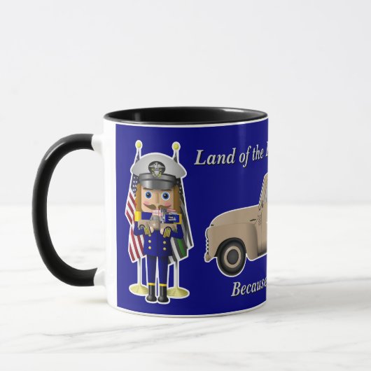 Navy Nutcracker mit wenig militärischem LKW Tasse (Links)