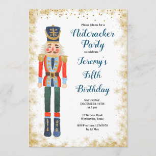 Navy Nutcracker Winter Geburtstag Boy Einladung