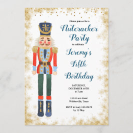 Navy Nutcracker Winter Geburtstagsjunge Einladung