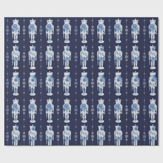 Navy Nutcracker Wrapping Paper Geschenkpapier (Flach)