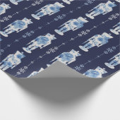 Navy Nutcracker Wrapping Paper Geschenkpapier (Ecke)