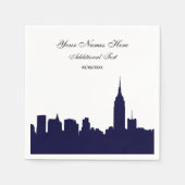 Navy NYC Skyline Silhouette, ESB Serviette (Vorderseite)