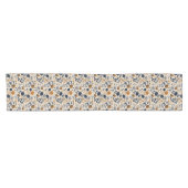 Navy & Ochre Botanischer Tischläufer (Horizontal)