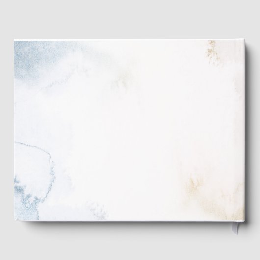 Navy Octopus Beach Wasserfarben Schöne Hochzeit Gästebuch (Rückseite)