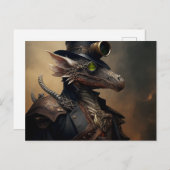 Navy Officer Steampunk Dragon Postkarte (Vorne/Hinten)