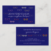 Navy Optic Eyewear Fashion Sun Brillen Visitenkarte (Vorne/Hinten)