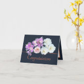 Navy Orange Bouquet Rose Crocses Herzlichen Glückw Karte (Gelbe Blume)