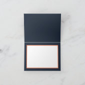 Navy Orange Bouquet White Daffodils Happy Birthday Karte (Innenseite)