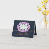 Navy Orange Chic Rose Crocuses Wreath Vielen Dank Karte (Gelbe Blume)