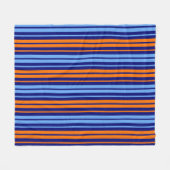 Navy Orange Cyan Vertikale Streifen Design Fleecedecke (Vorderseite (Horizontal))