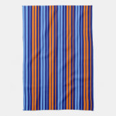 Navy Orange Cyan Vertikale Streifen Design Geschirrtuch (Vertikal)