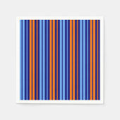 Navy Orange Cyan Vertikale Streifen Design Serviette (Vorderseite)