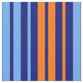 Navy Orange Cyan Vertikale Streifen Design Stoff (Nahaufnahme)