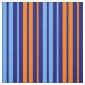 Navy Orange Cyan Vertikale Streifen Design Stoff (Muster)