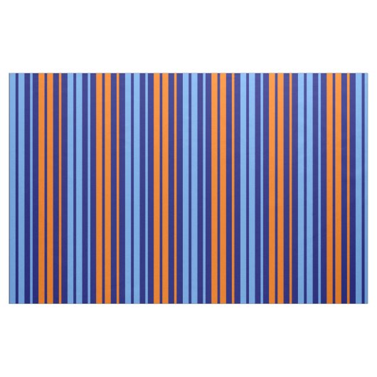 Navy Orange Cyan Vertikale Streifen Design Stoff (Fat Quarter (45,7 x 55,9 cm))