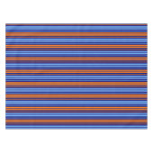 Navy Orange Cyan Vertikale Streifen Design   Tischdecke (Vorderseite (Horizontal))
