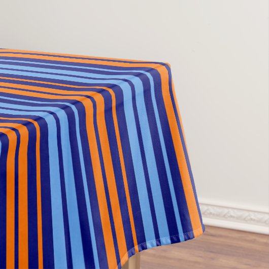 Navy Orange Cyan Vertikale Streifen Design   Tischdecke (Beispiel)