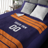 Navy & Orange Football Personalisiert Fleecedecke