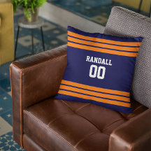 Navy & Orange Football Personalisiert