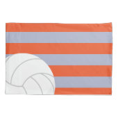 Navy & Orange Giant Volleyball Stripteppich Case Kissenbezug (Rückseite)