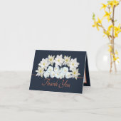 Navy Orange Hübsch White Blume Bouquet Vielen Dank Karte (Gelbe Blume)