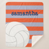 Navy & Orange Riesenvolleyball gestreift Sherpadecke (Vorderseite)