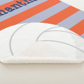 Navy & Orange Riesenvolleyball gestreift Sherpadecke (3/4)