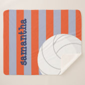 Navy & Orange Riesenvolleyball gestreift Sherpadecke (Vorderseite (Horizontal))