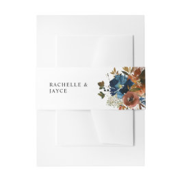 Navy, Orange und Brown Floral Einladungsbanderole