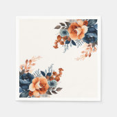 Navy Orange Watercolor Serviette (Vorderseite)