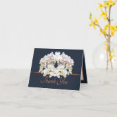 Navy Orange White Orchids Chic Bouquet Vielen Dank Karte (Gelbe Blume)