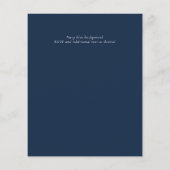 Navy Owl Sonnenblumen Christening lädt zum Taufen  (Rückseite)