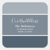 Navy Paint Swatch Neue Adresse Quadratischer Aufkleber (Vorderseite)
