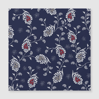 Navy Paisley: Elegantes Musterdesign. Magnetkarte