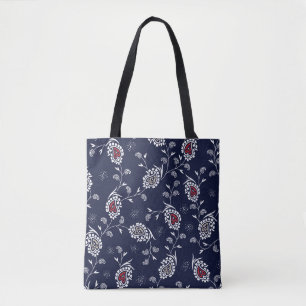 Navy Paisley: Elegantes Musterdesign. Tasche